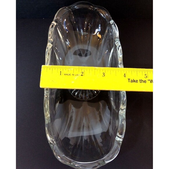 Vintage Clear Crystal Cut Glass Oval Relish Serving Dish Bowl Candy Nuts 8x4" - Picture 7 of 8